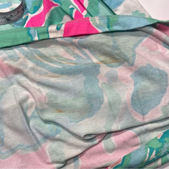 Lilly Pulitzer Hot Pink &Blue Print Chine Rayon 3/4 Sleeve Pleated Front Dress S - Picture 15 of 16